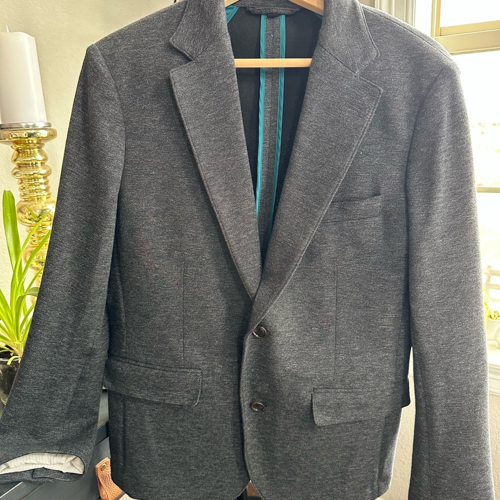 Bonobos Men's Fortex 100% Cotton SLIM Fit 2-Button Blazer/Jacket Gray • 38 slim